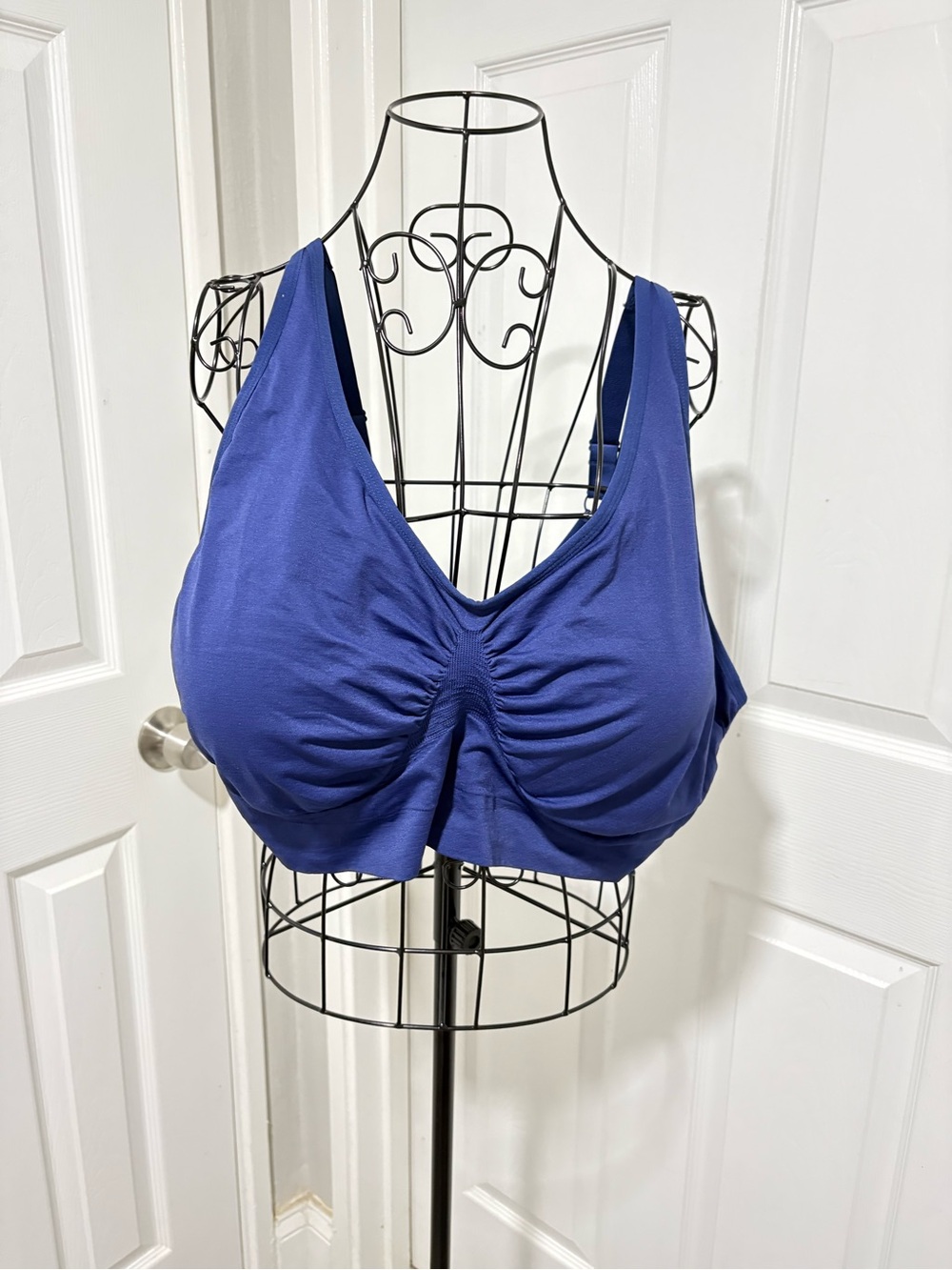AnyBody Intimates Plus Size Seamless Ruched Bralette - Blue